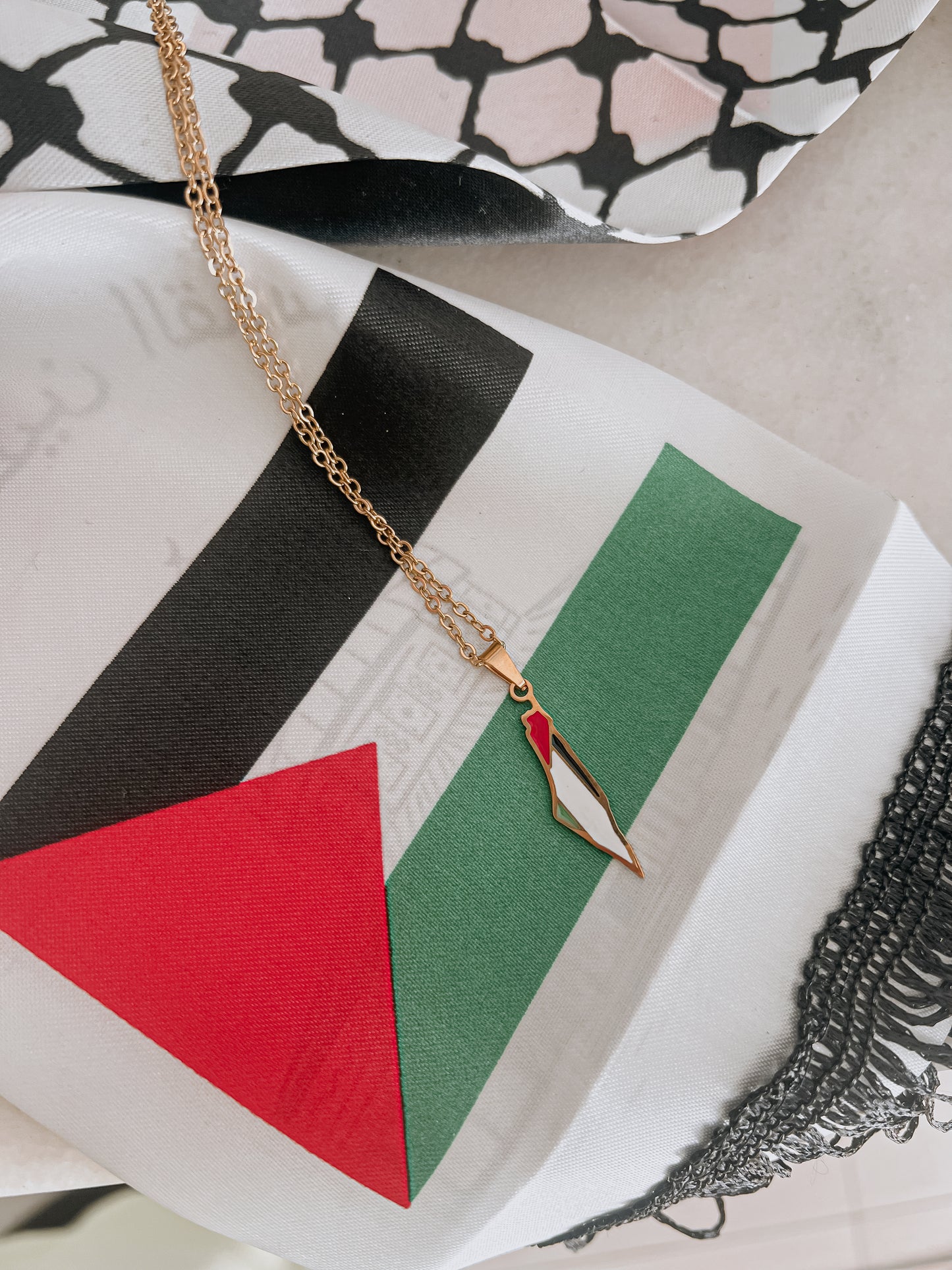 Palestine Map Necklace