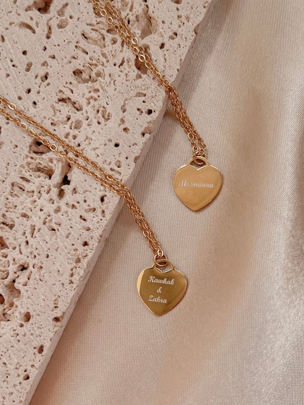 Buy Personalised Gift, Engraved Heart Necklace, Any Text, Name Date Necklace,  Gift for Her, Birthday, Anniversary Online in India - Etsy