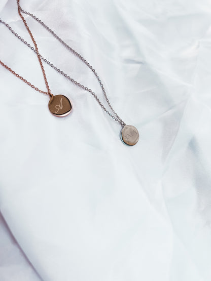 Engraved Coin Necklace